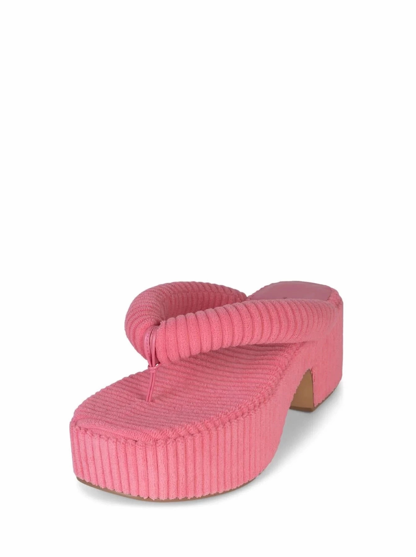 Support Layer Jeffrey Campbell Luau-2 Pink Stripe Terry Cloth Platform Sandals