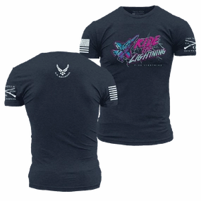 USAF - Ride The Lightning T-Shirt - Midnight Navy Chic Cut Everyday Chic