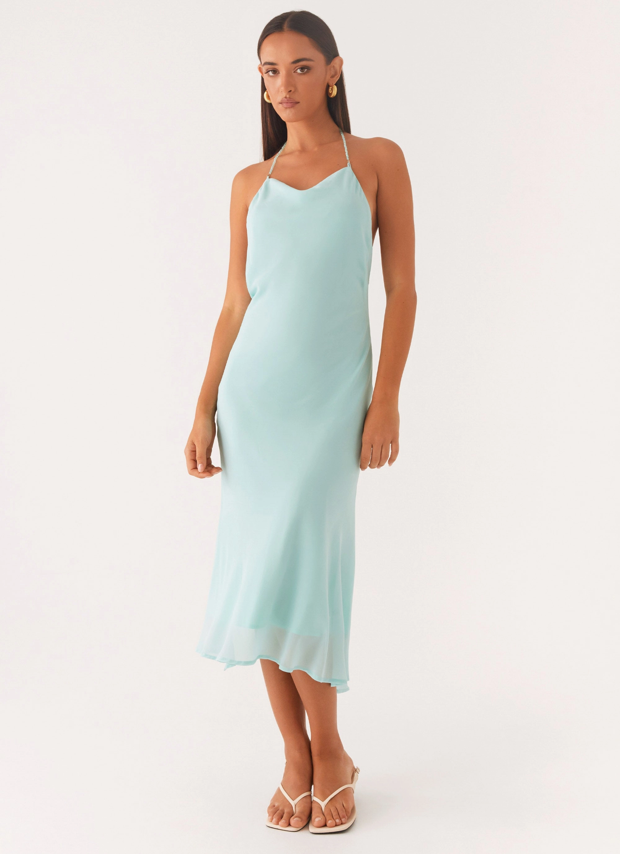 Deep Dive Midi Dress - Pale Blue Casual Essential