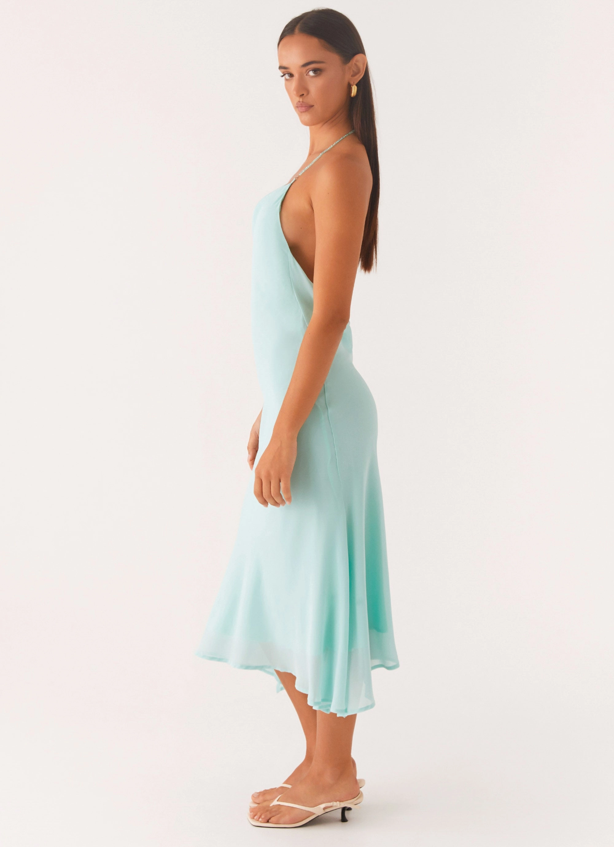 Deep Dive Midi Dress - Pale Blue Lounge Vibes