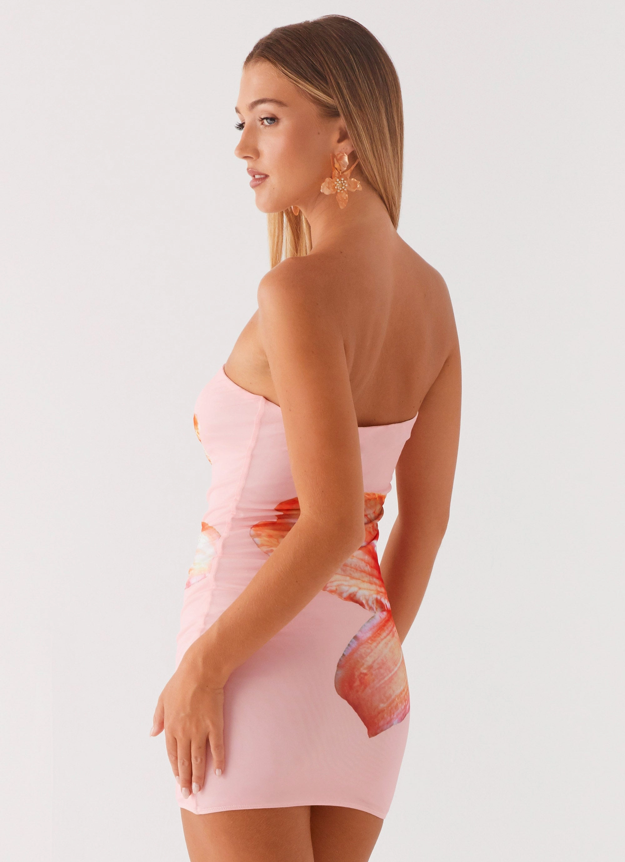 Comfortable fit dress for all body types Dressy Yet Comfortable Full Bloom Mini Dress - Pink