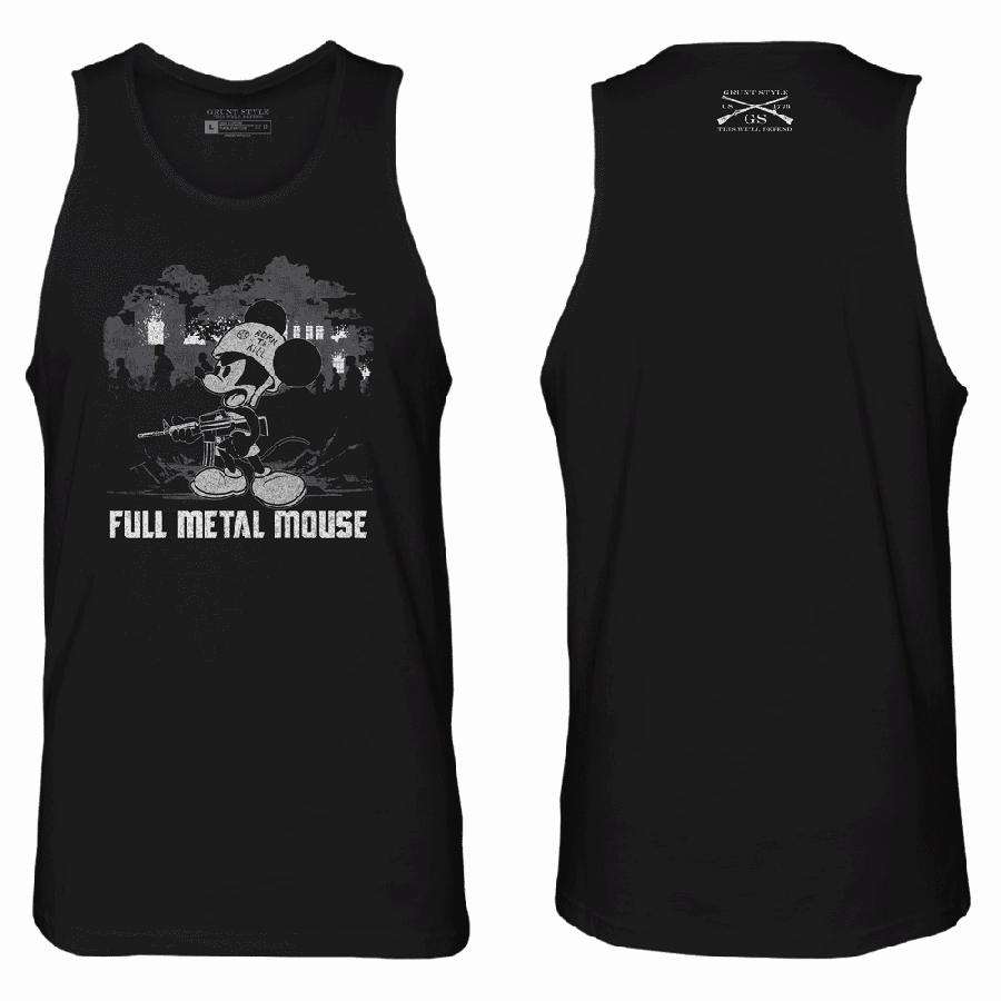 Ultra Lightweight Build Tension Relief Seams Full Metal Mouse Tank - Black