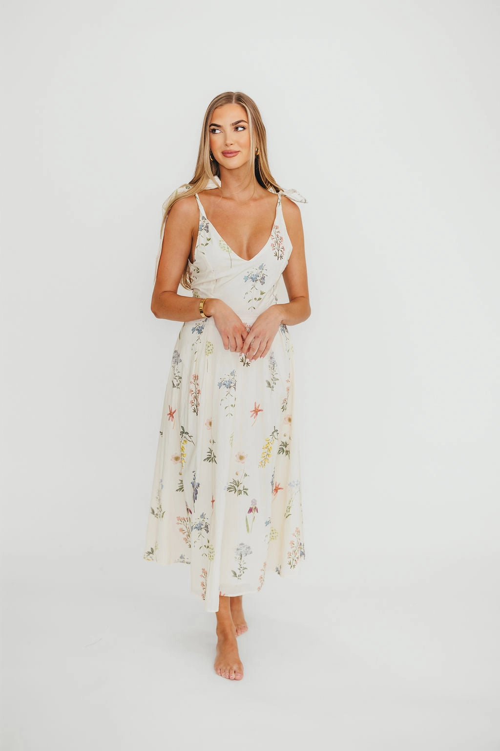 Fawna Floral Midi Dress in Cream *Final-Sale* Contemporary Style
