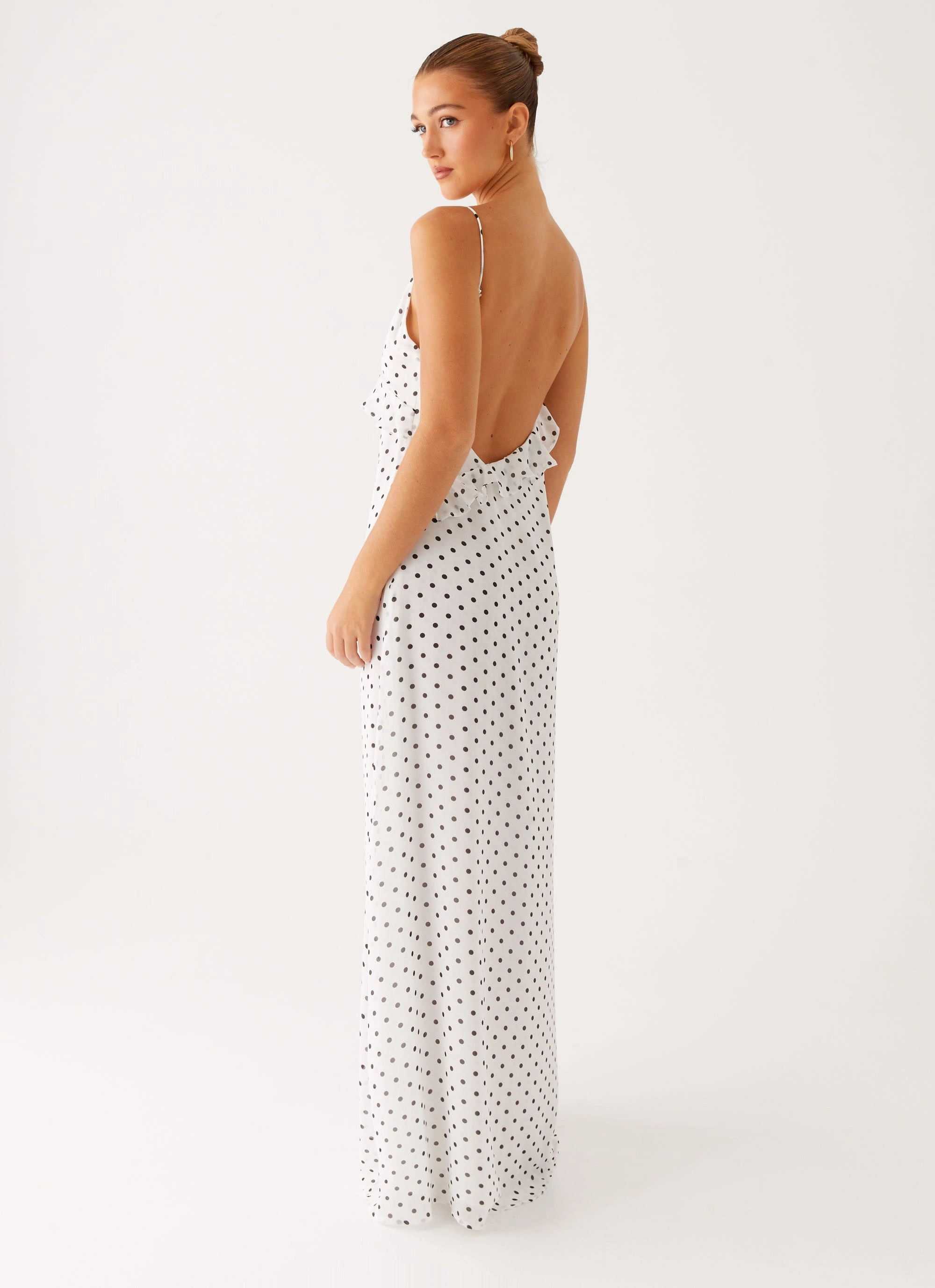 Timeless Soft Easy Going Harri Maxi Dress - White Polka Dot