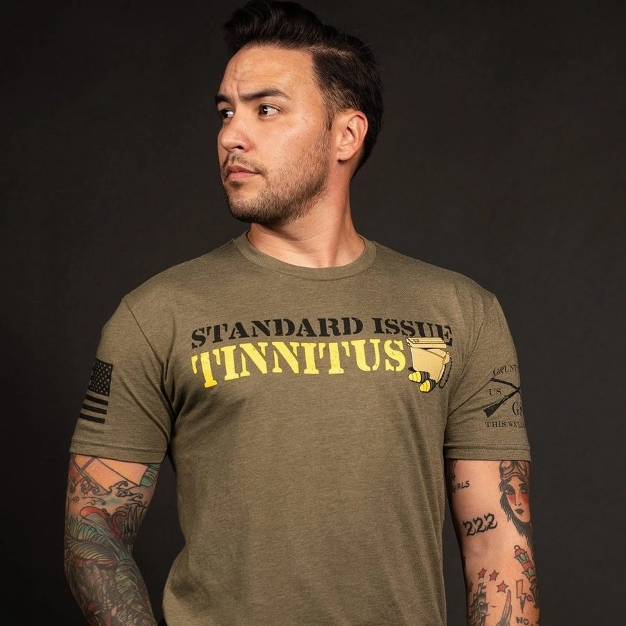 Light Comfort Style Hydrophobic coating Tinnitus T-Shirt - Military Green