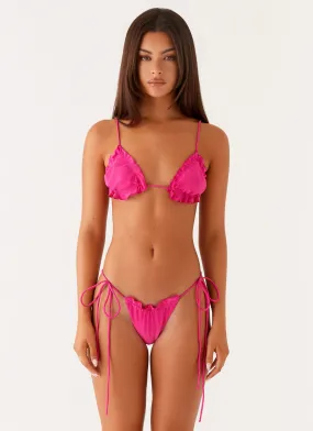 Shelf Bra Design Reinforced Edges Gaia Bikini Bottom - Fuchsia