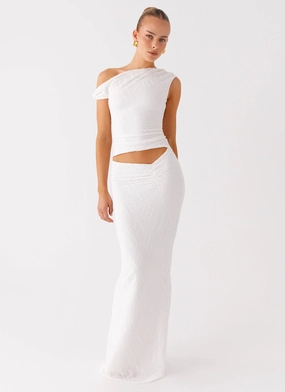 Sophisticated Touch Galantis One Shoulder Maxi Dress - White