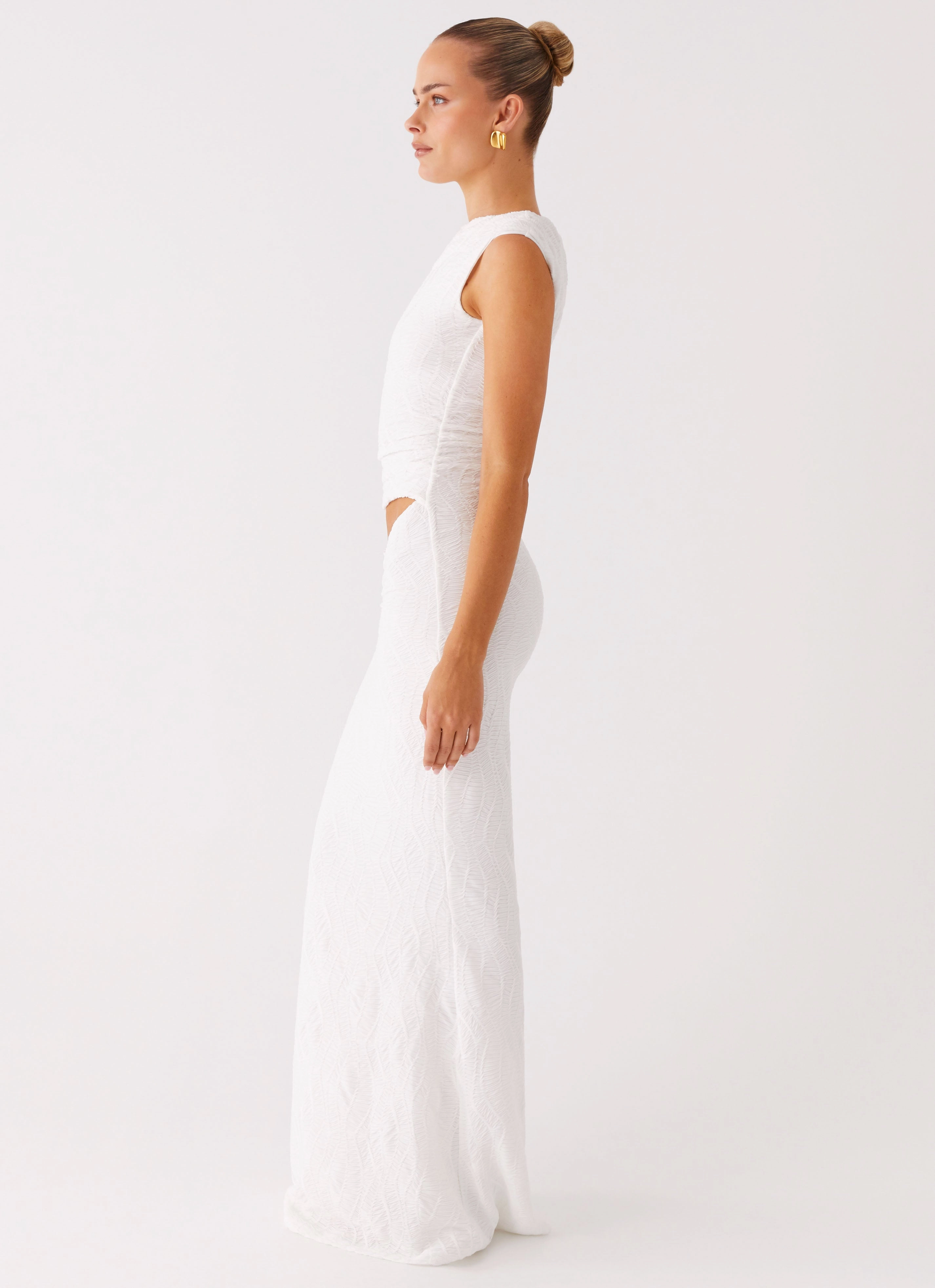 Tailored Piece Galantis One Shoulder Maxi Dress - White