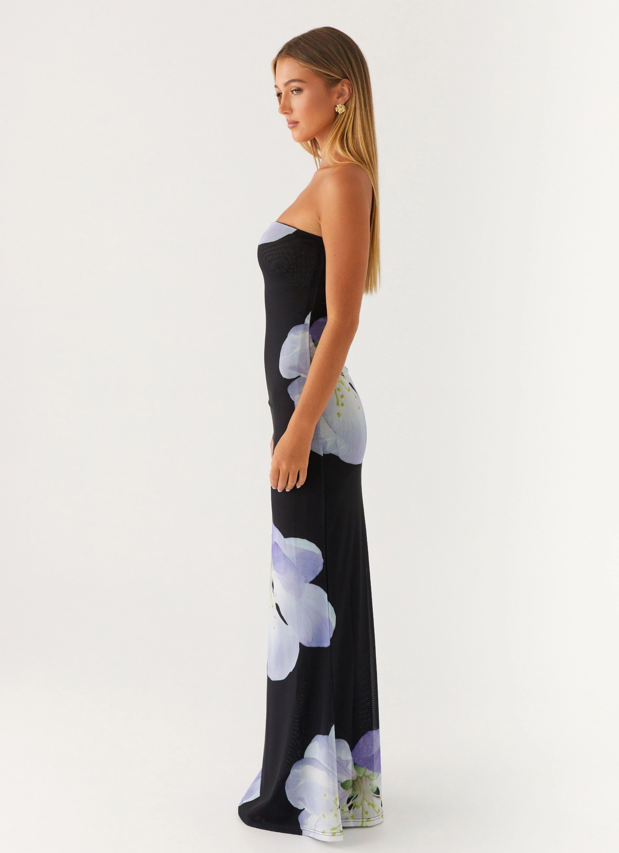 Jorja Maxi Dress - Flower Print Non-Pilling High-waisted evening piece