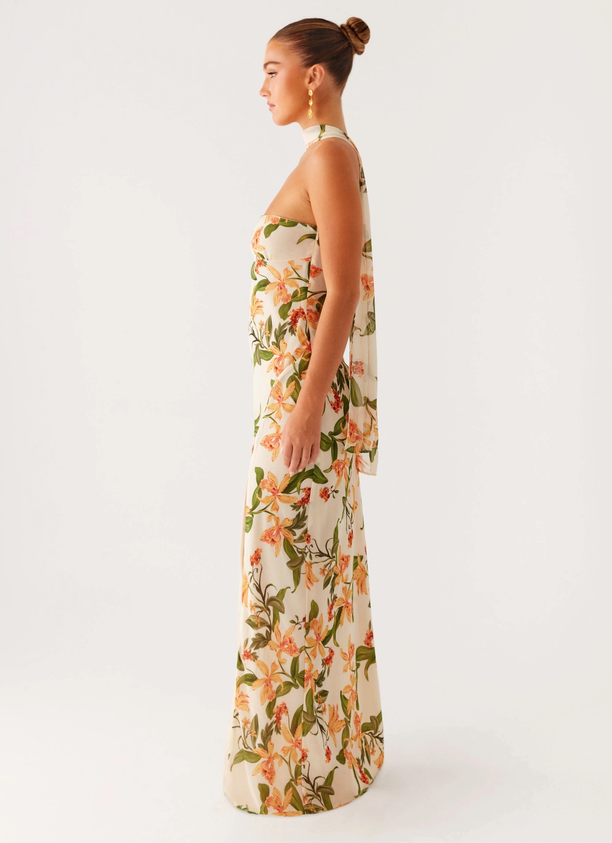 Gali Strapless Maxi Dress - Floral Print Subtle Flex