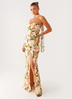 Gali Strapless Maxi Dress - Floral Print Gender Free Dreamy Motion