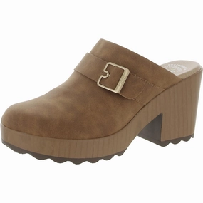 Wake Up Womens Faux Leather Slide Clogs Comfort Ankle Support Slip Fit Comfort