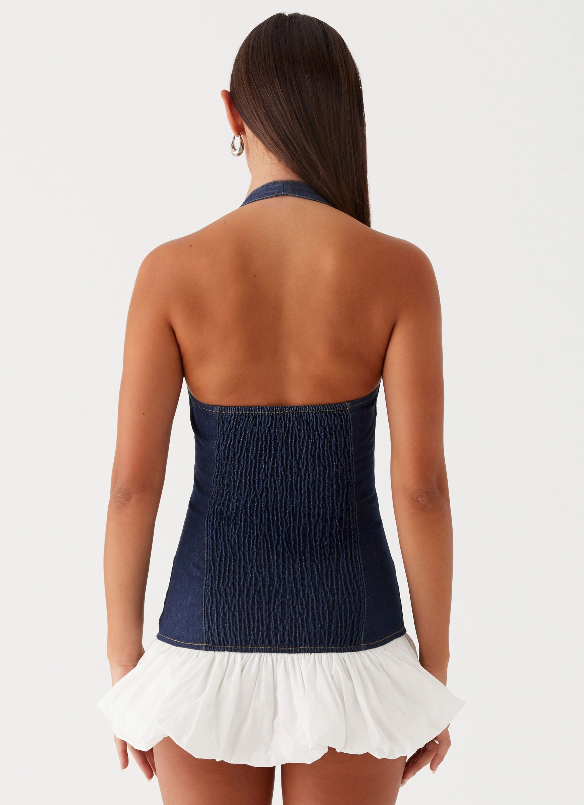 Classic Edge Georgina Denim Mini Dress - Blue