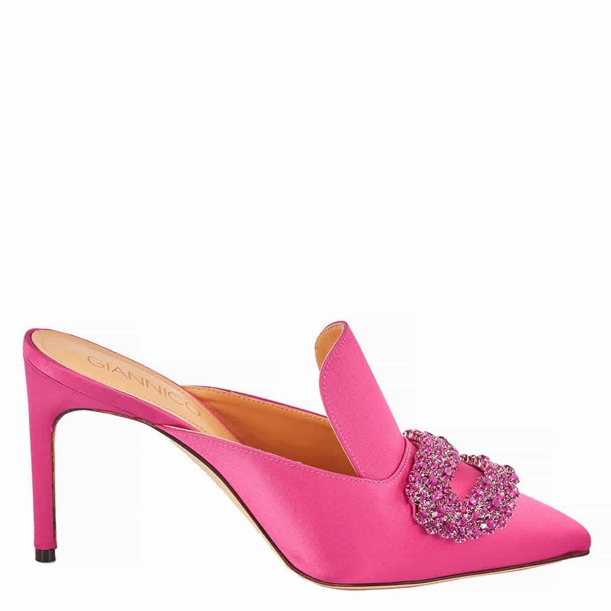 Trendy Features Simple Slip-On Giannico Ladies Daphne 85 Leather Heel Mules