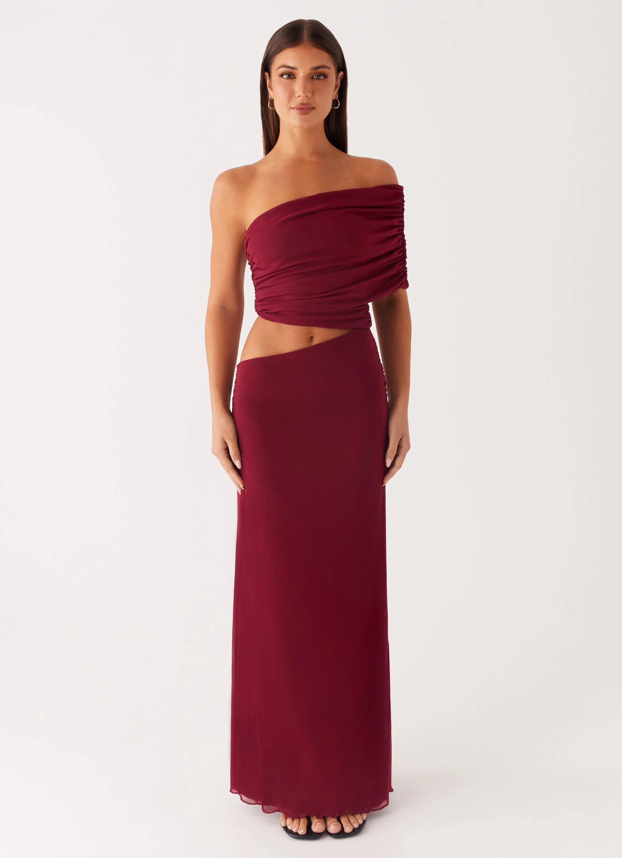 Clean Aesthetic Pure Aesthetic Gillian Maxi Dress - Maroon