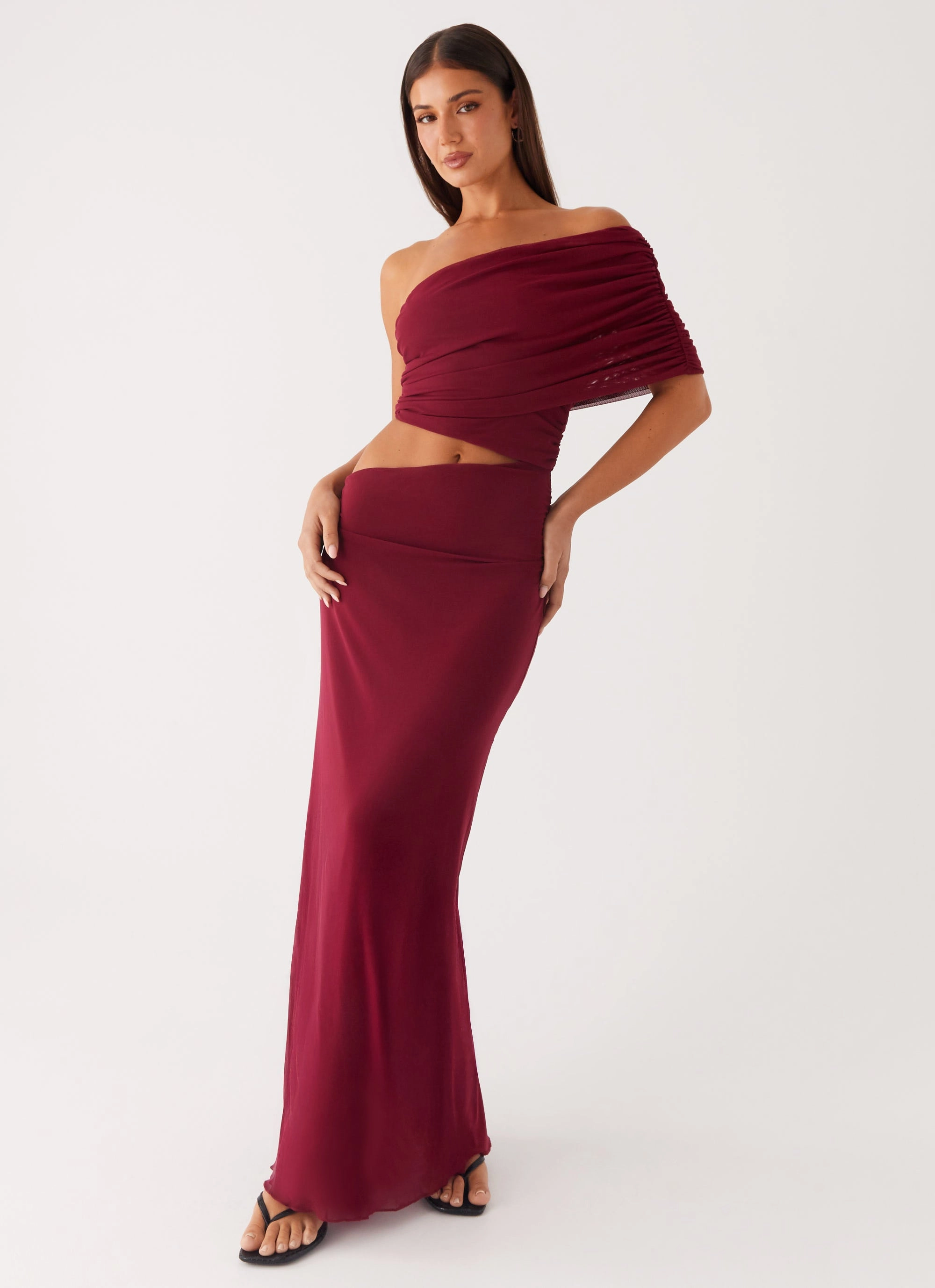AntiPillTreatment Gillian Maxi Dress - Maroon