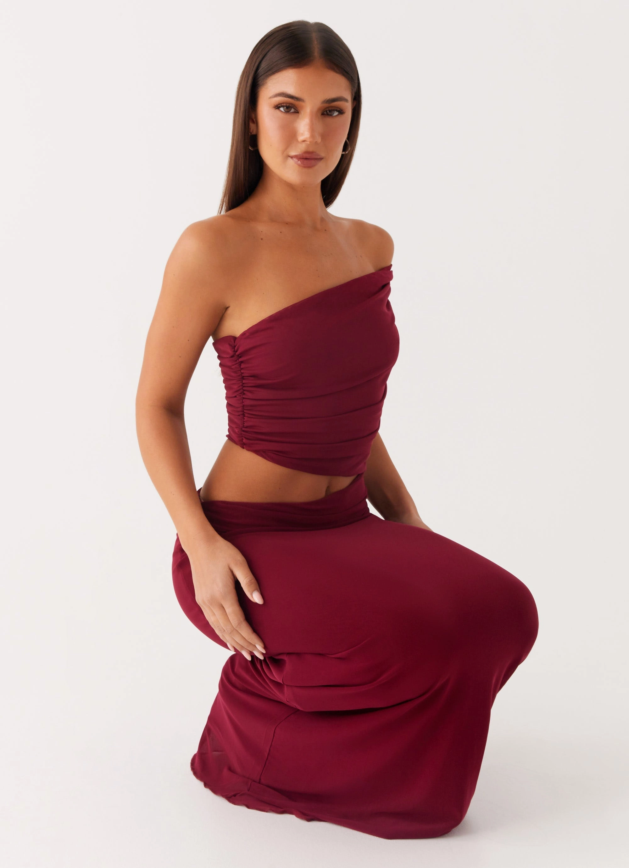 Date-Night Gillian Maxi Dress - Maroon
