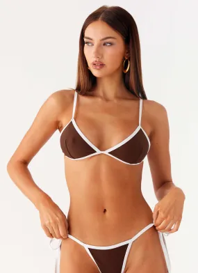water sports gear Flexible Core Panels Gina Triangle Bikini Top - Chocolate