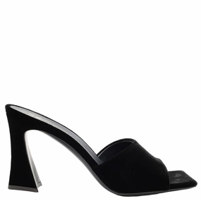 Giuseppe Zanotti Black Solhene Velvet-Effect Mules Durable Sole