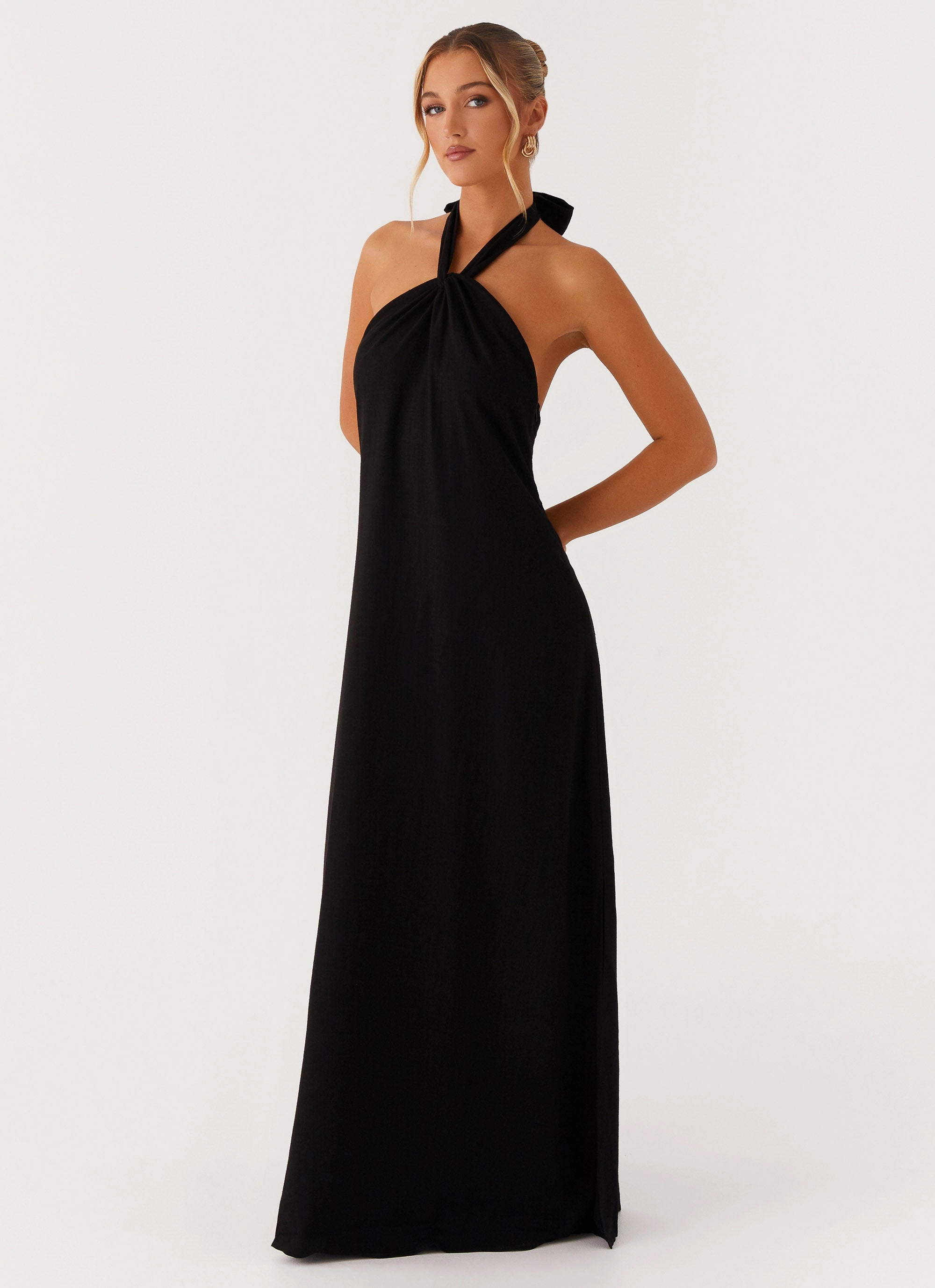 Gentle Motion Golden Child Linen Maxi Dress - Black