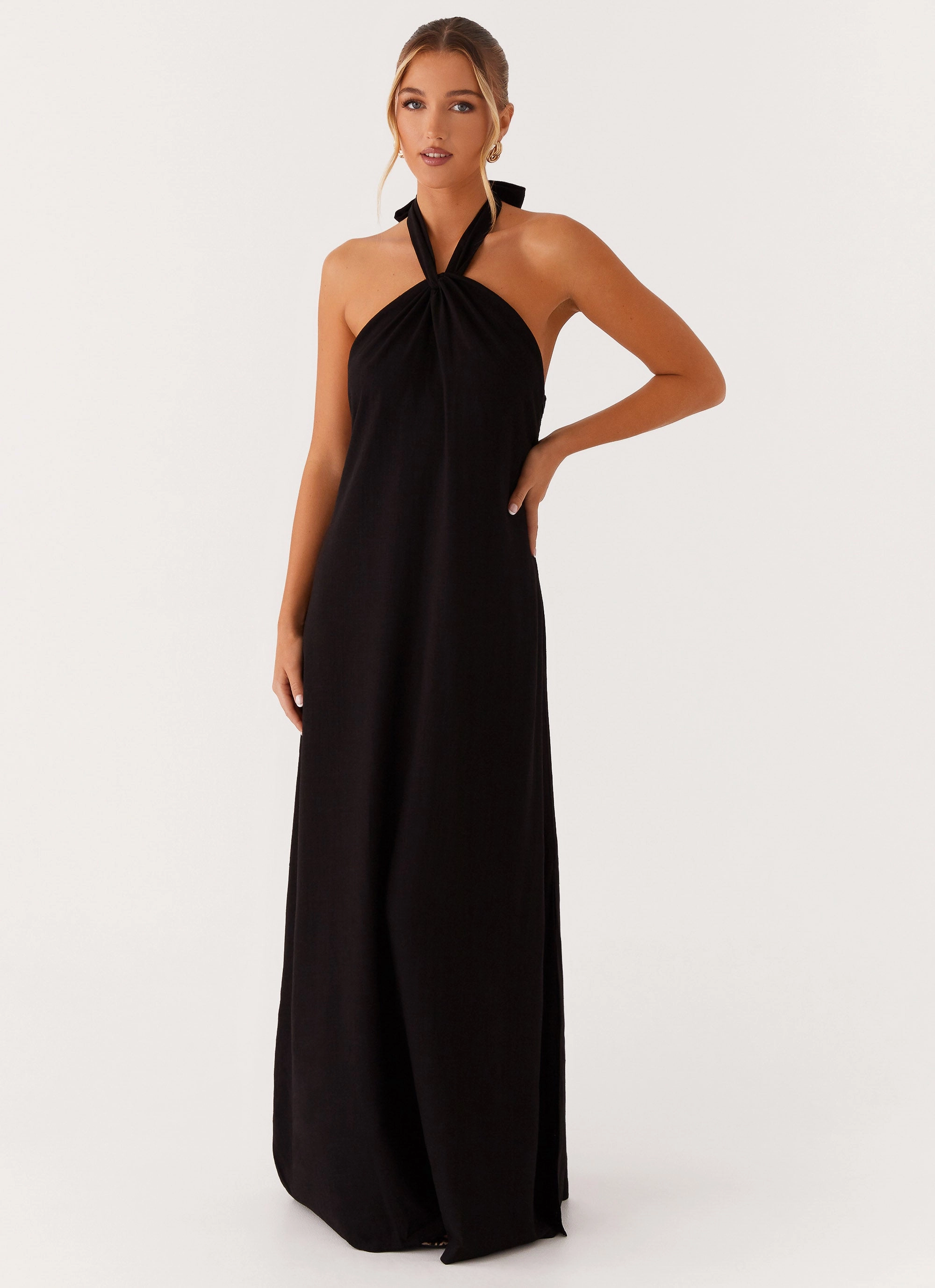 Golden Child Linen Maxi Dress - Black Shape Retention