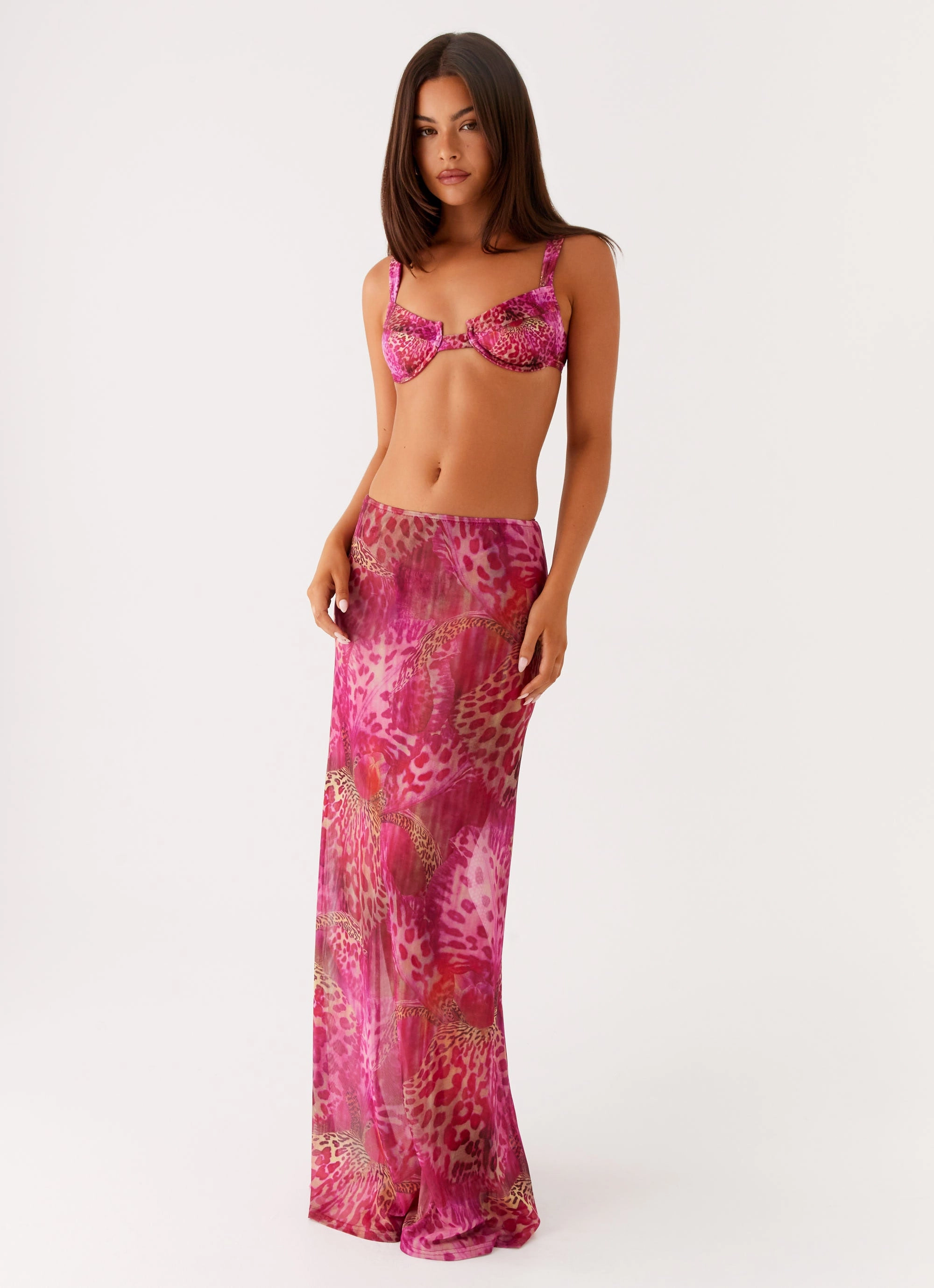 Trendy summer outfit Camellia Maxi Skirt - Lavender Lagoon