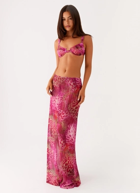 Trendy summer outfit Camellia Maxi Skirt - Lavender Lagoon