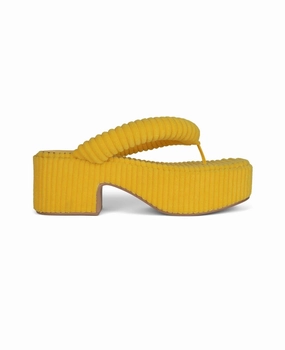 Jeffrey Campbell Luau-2 in Yellow Stripe Terry Cloth Stable