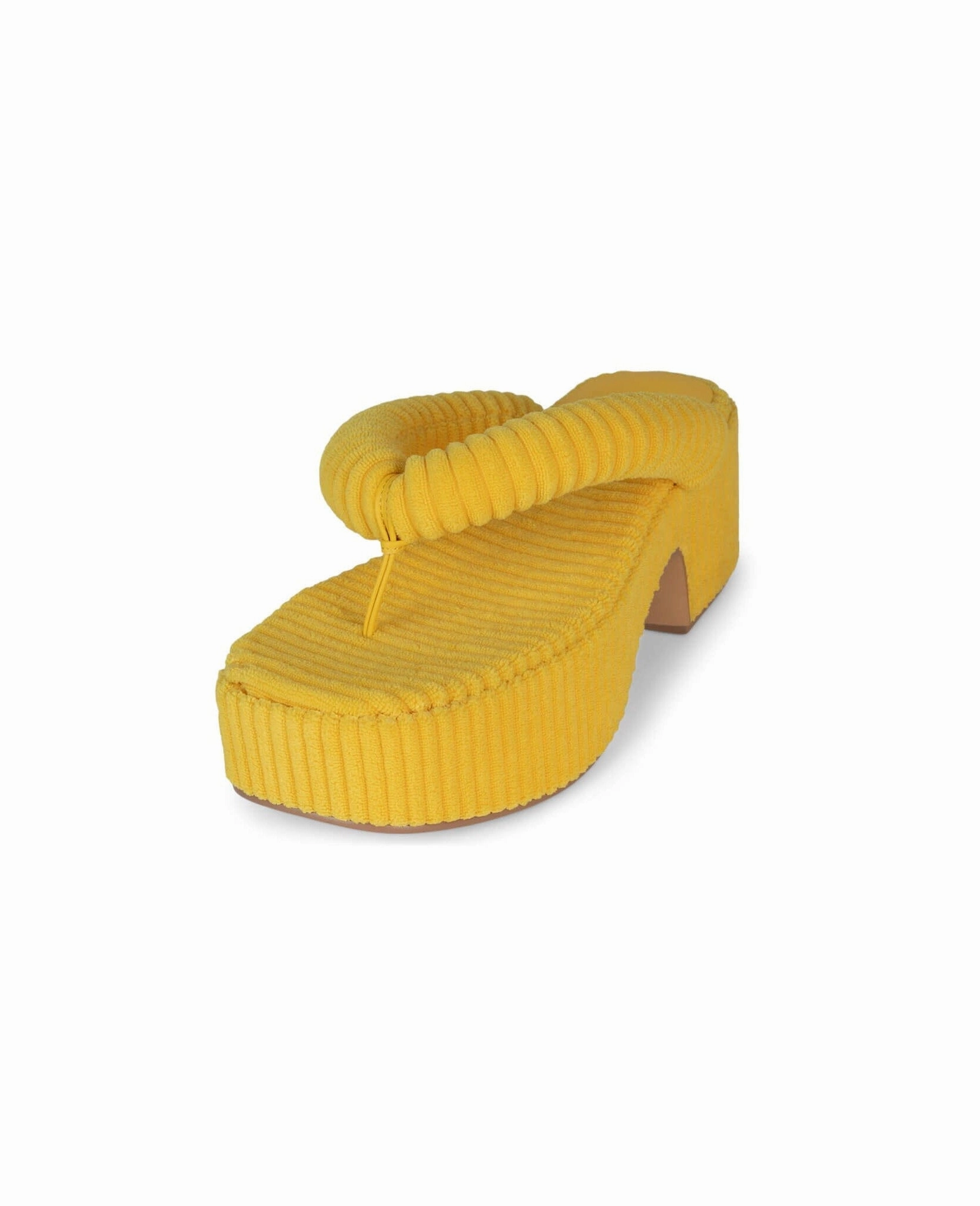 Jeffrey Campbell Luau-2 in Yellow Stripe Terry Cloth PaddedTongue Minimal Fit