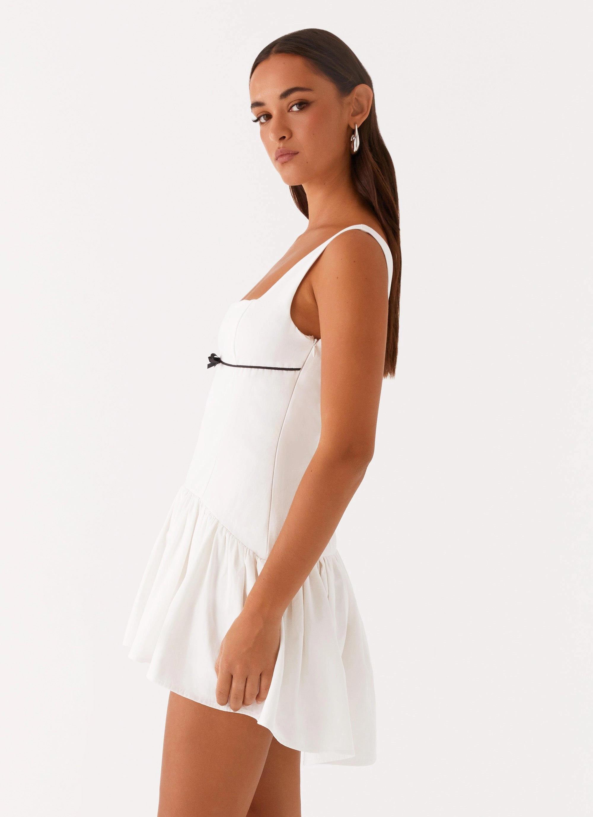 Jolene Mini Dress - White Airy Drape