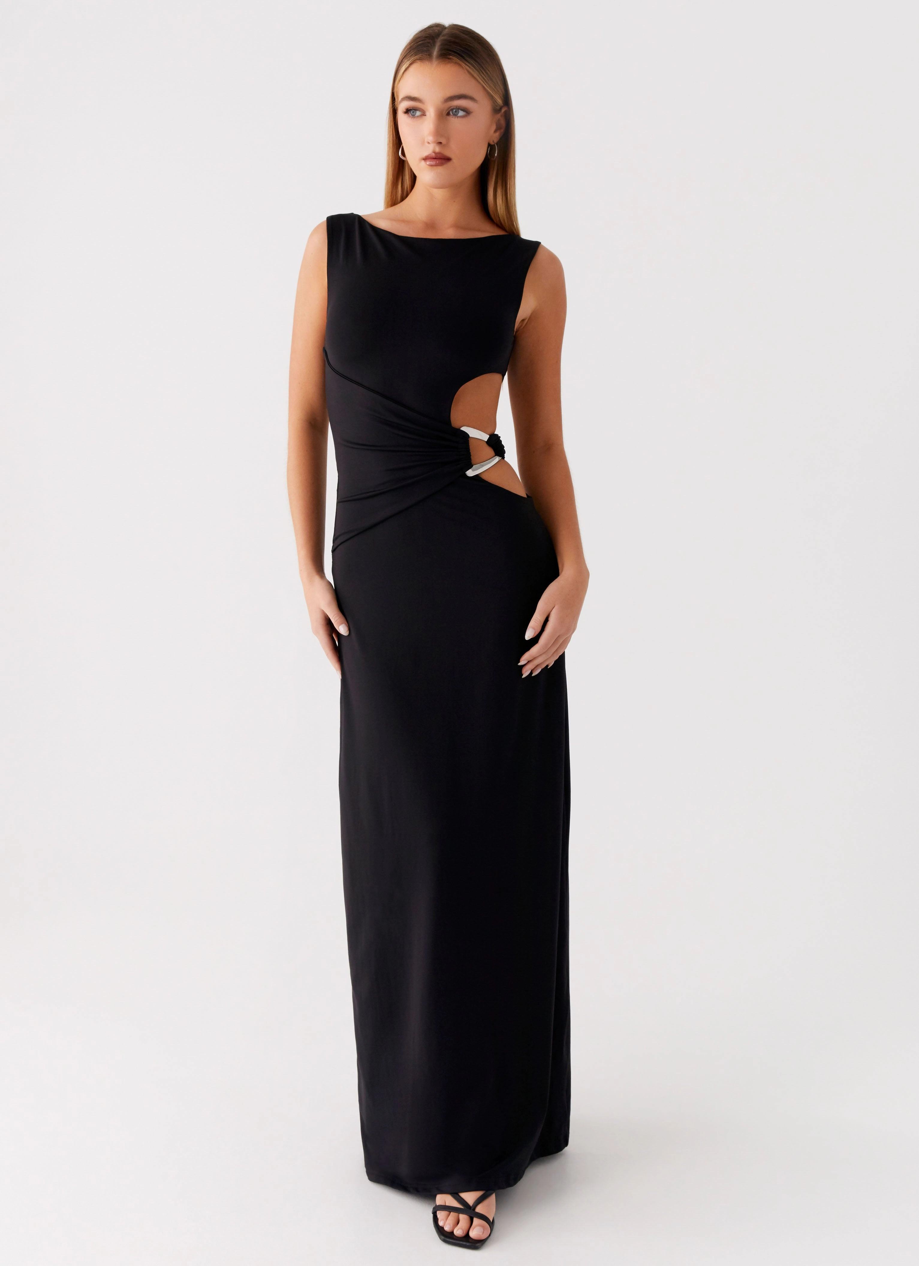 Jayana Maxi Dress - Black Vintage Style
