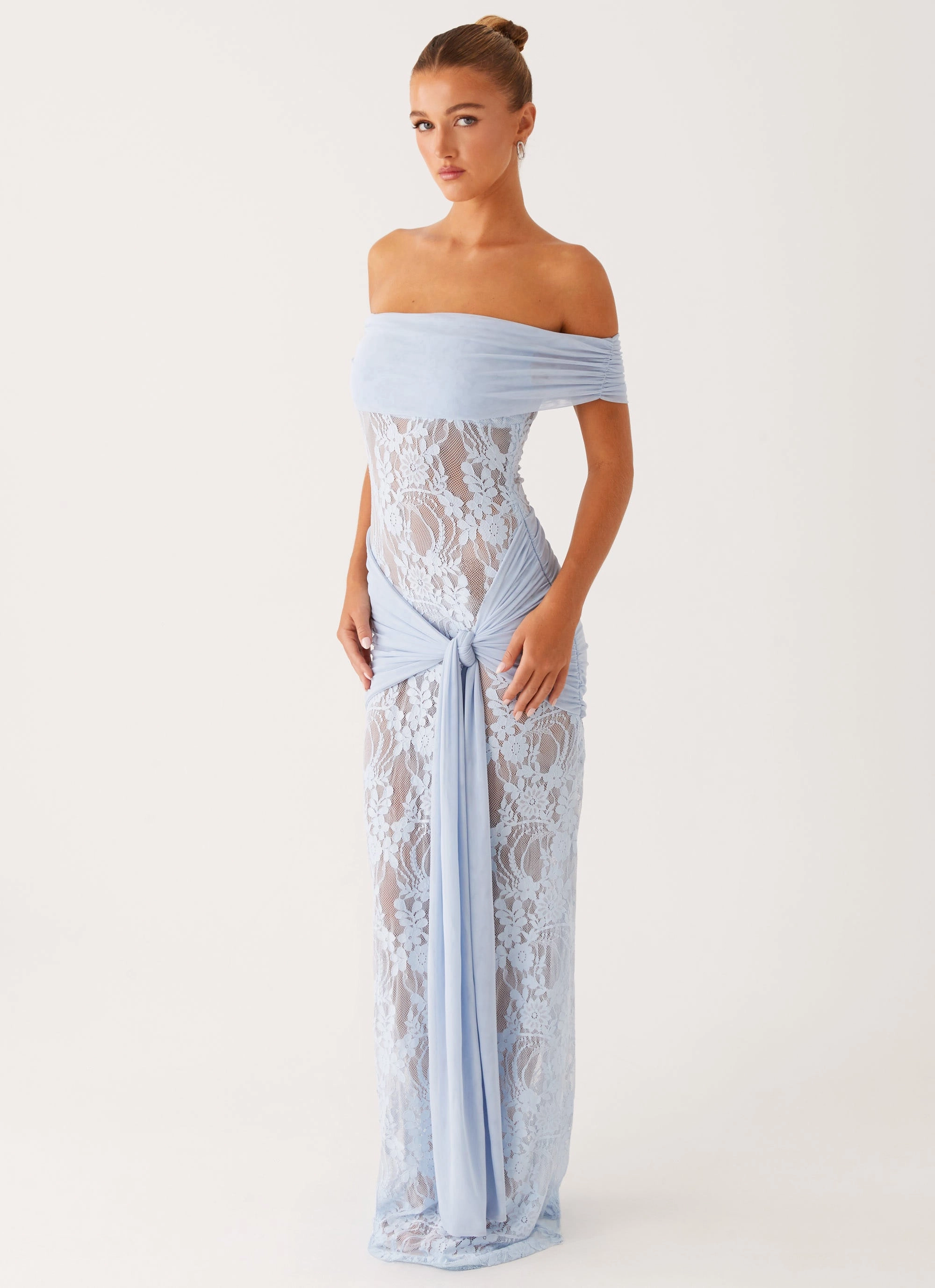 Soft Profile Easy Drape Gracie Twist Maxi Dress - Blue