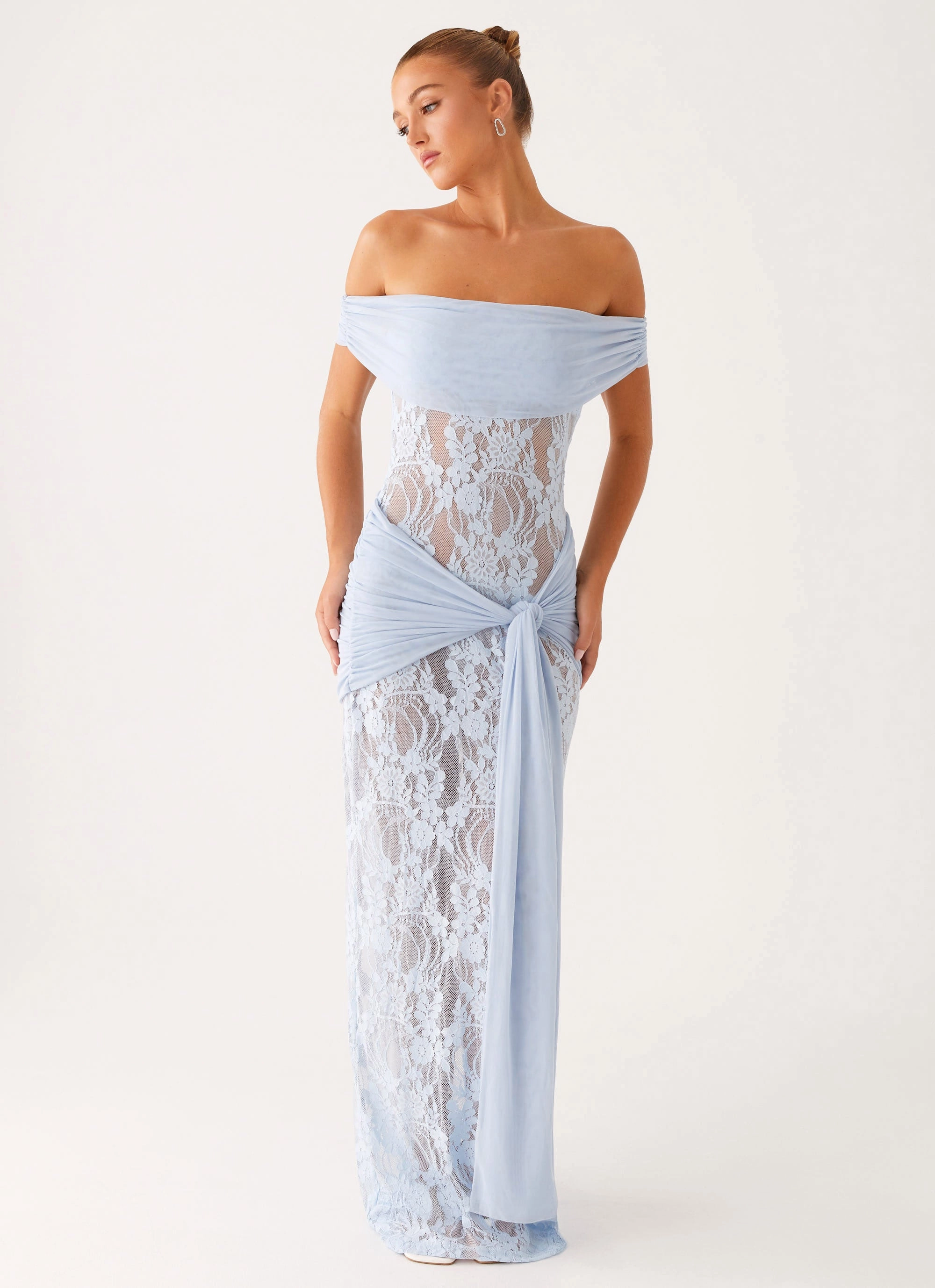 Cool Form Daily Silhouette Gracie Twist Maxi Dress - Blue