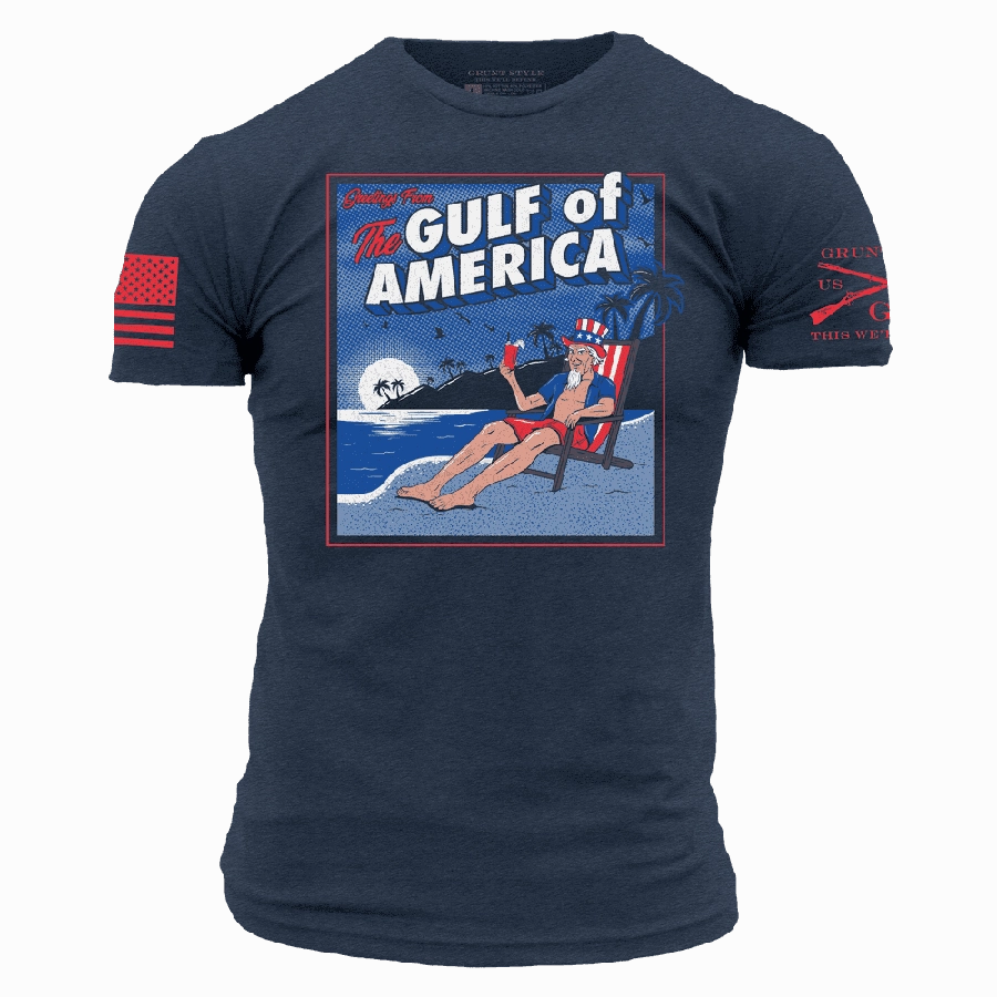 Long Lasting Color Multi Purpose Wear Greetings From The Gulf Of America T-Shirt - Midnight Navy