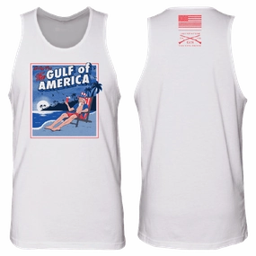 Greetings From The Gulf Of America Tank - White Drop Shoulder