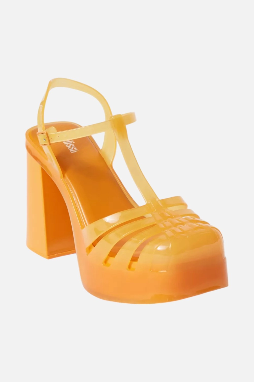 Melissa Party Platform Heel in Orange Curve Edge