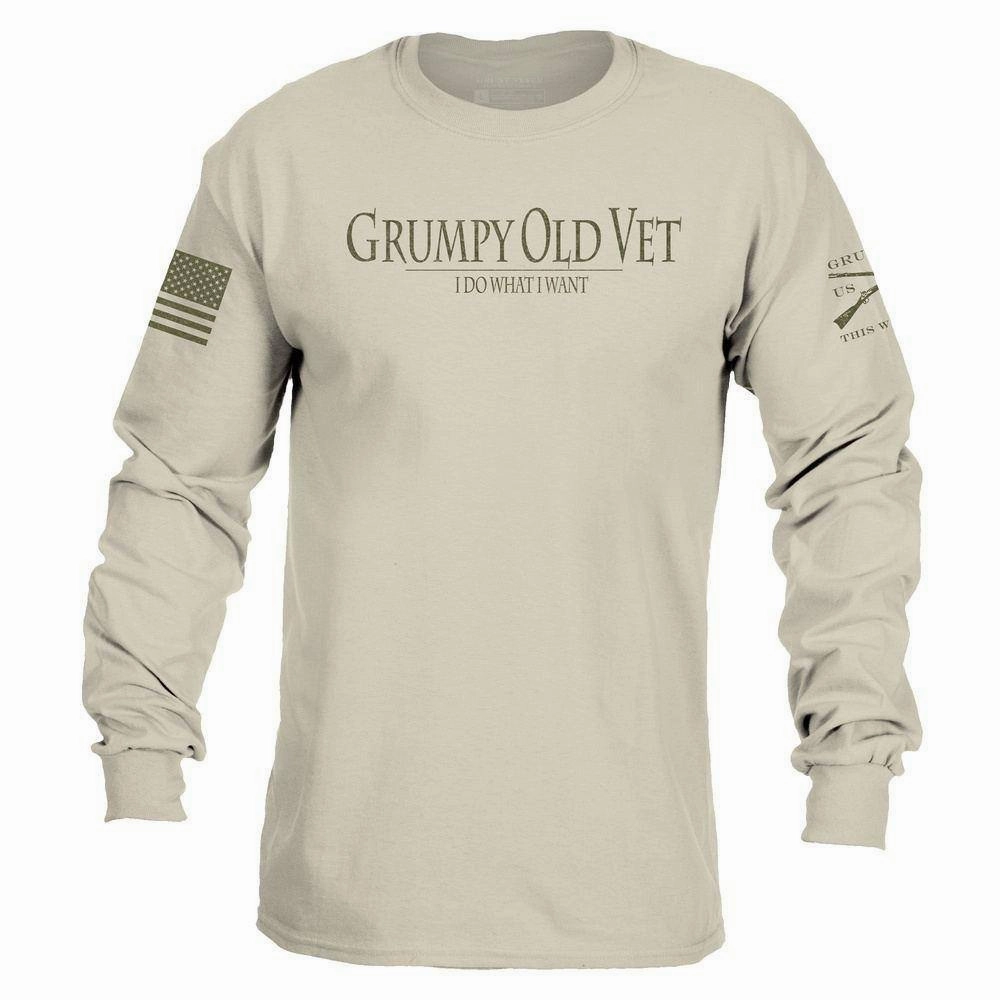 Trendy Grumpy Old Vet Long Sleeve - Sand