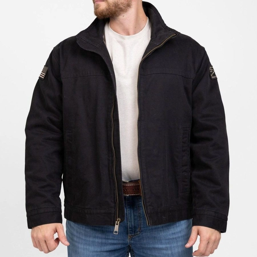 Cotton Twill Versatile Styling Grunt Style Field Jacket - Black