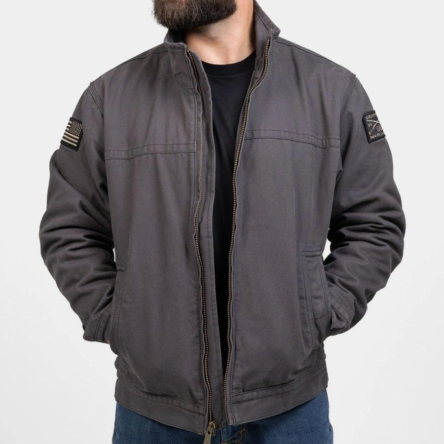 Matte Surface Texture Grunt Style Field Jacket - Charcoal