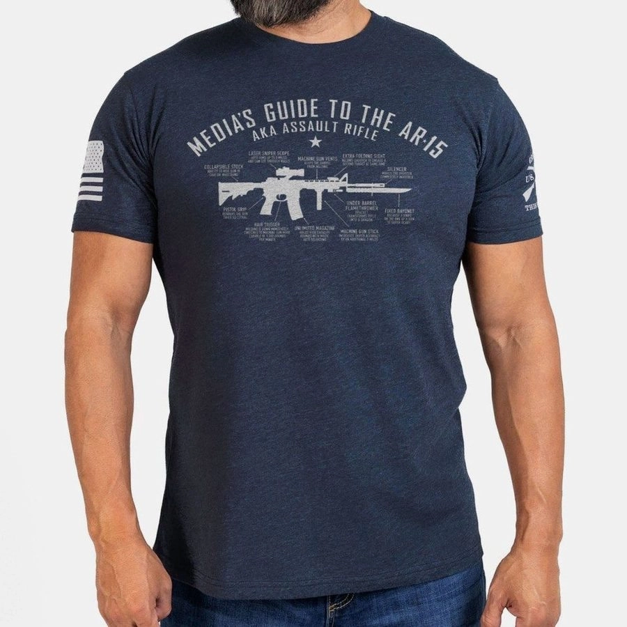 Guide To The AR-15 T-Shirt - Midnight Navy Durable Knitwear