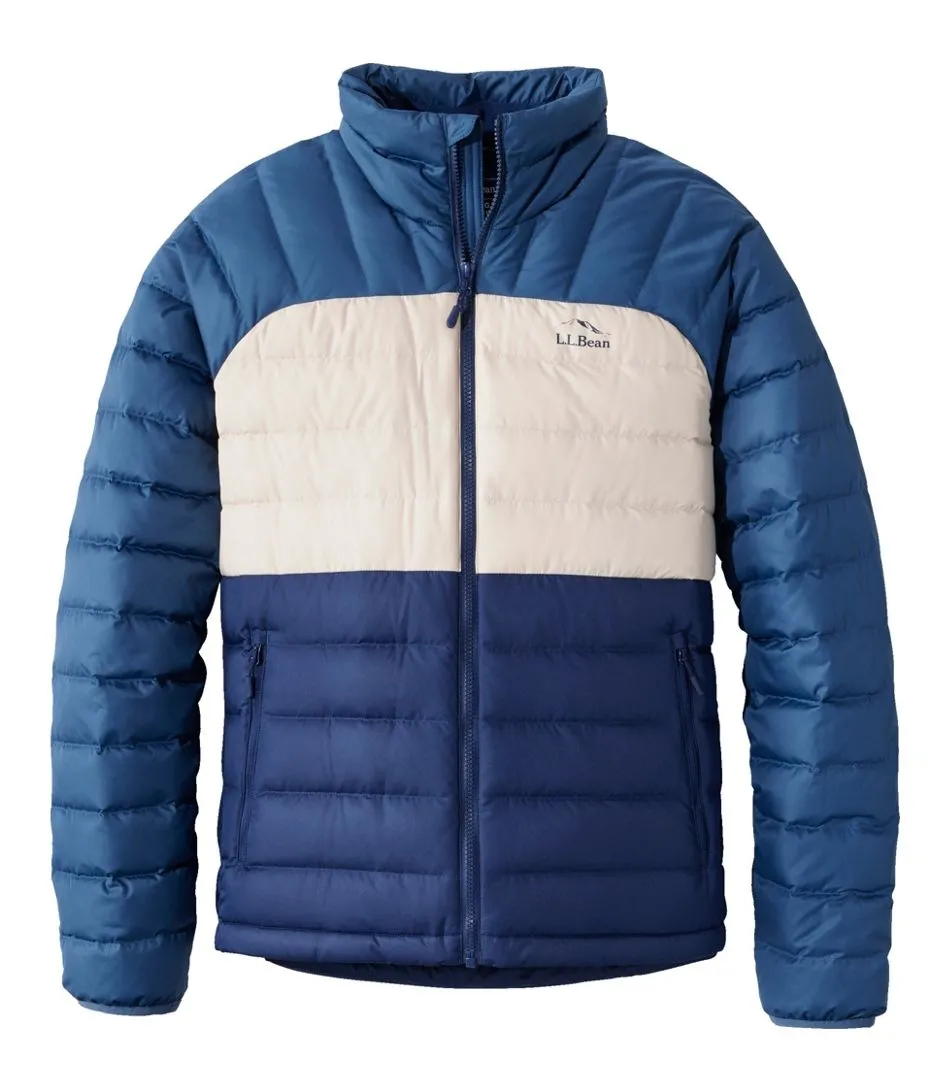 Recycled Polyester Blend Bean's Down Jacket Colorblock Men's Regular