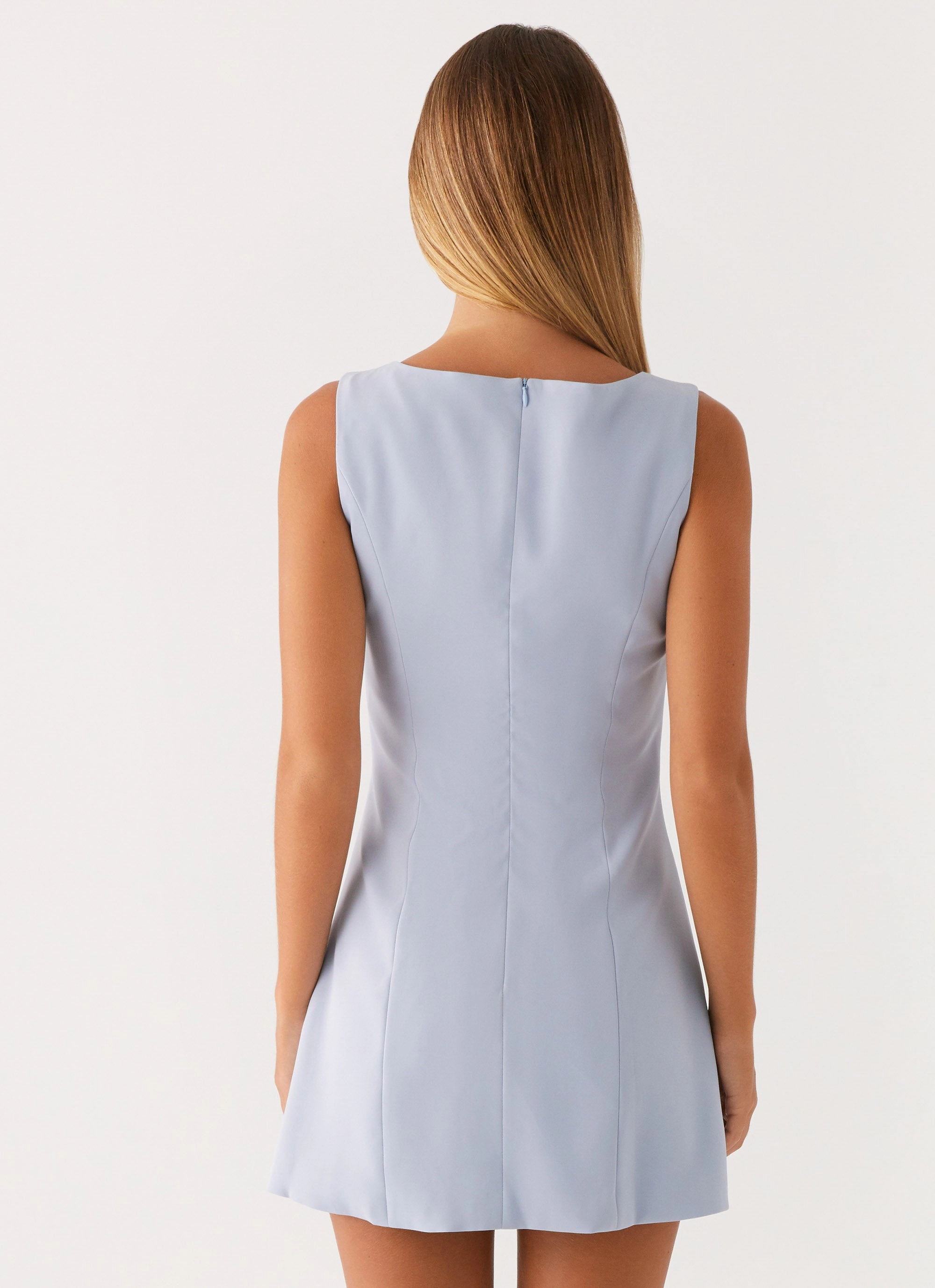 Lucky Charm Mini Dress - Blue Wrap-Style