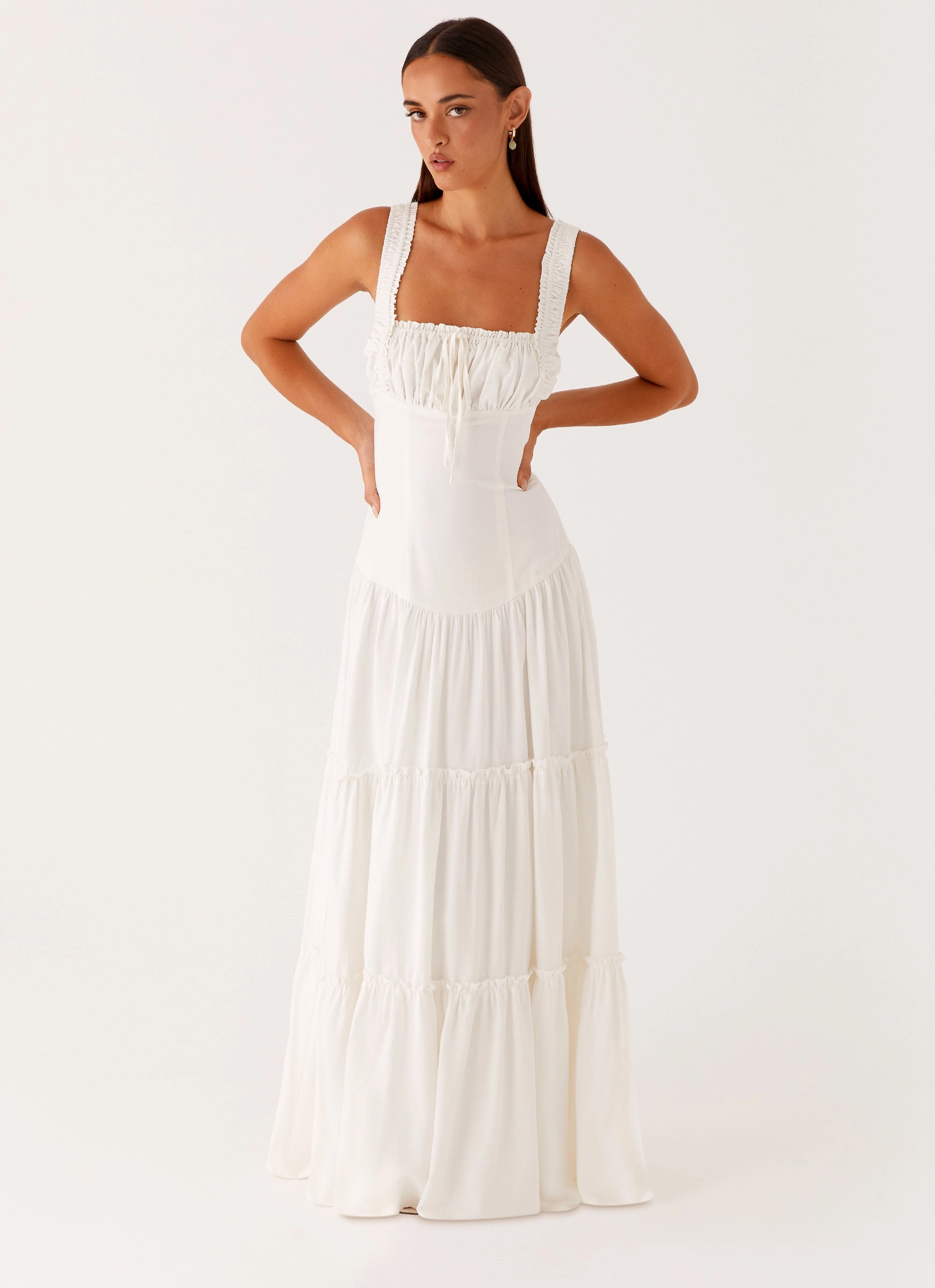 Easy Lovely Polite Vibe Esme Maxi Dress - White