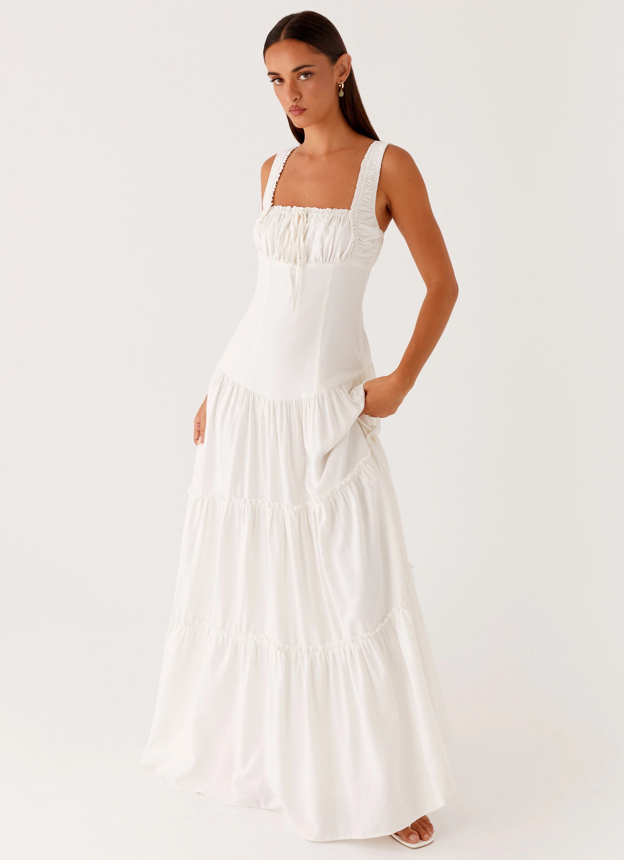 Esme Maxi Dress - White Cool Undertone