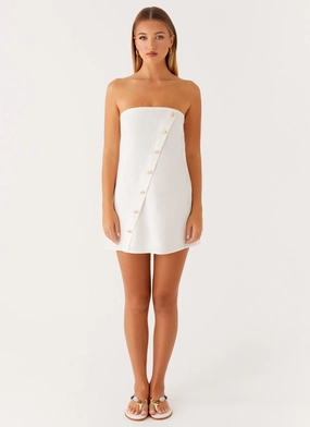 One Piece Look Street-Style Hazel Mini Dress - White