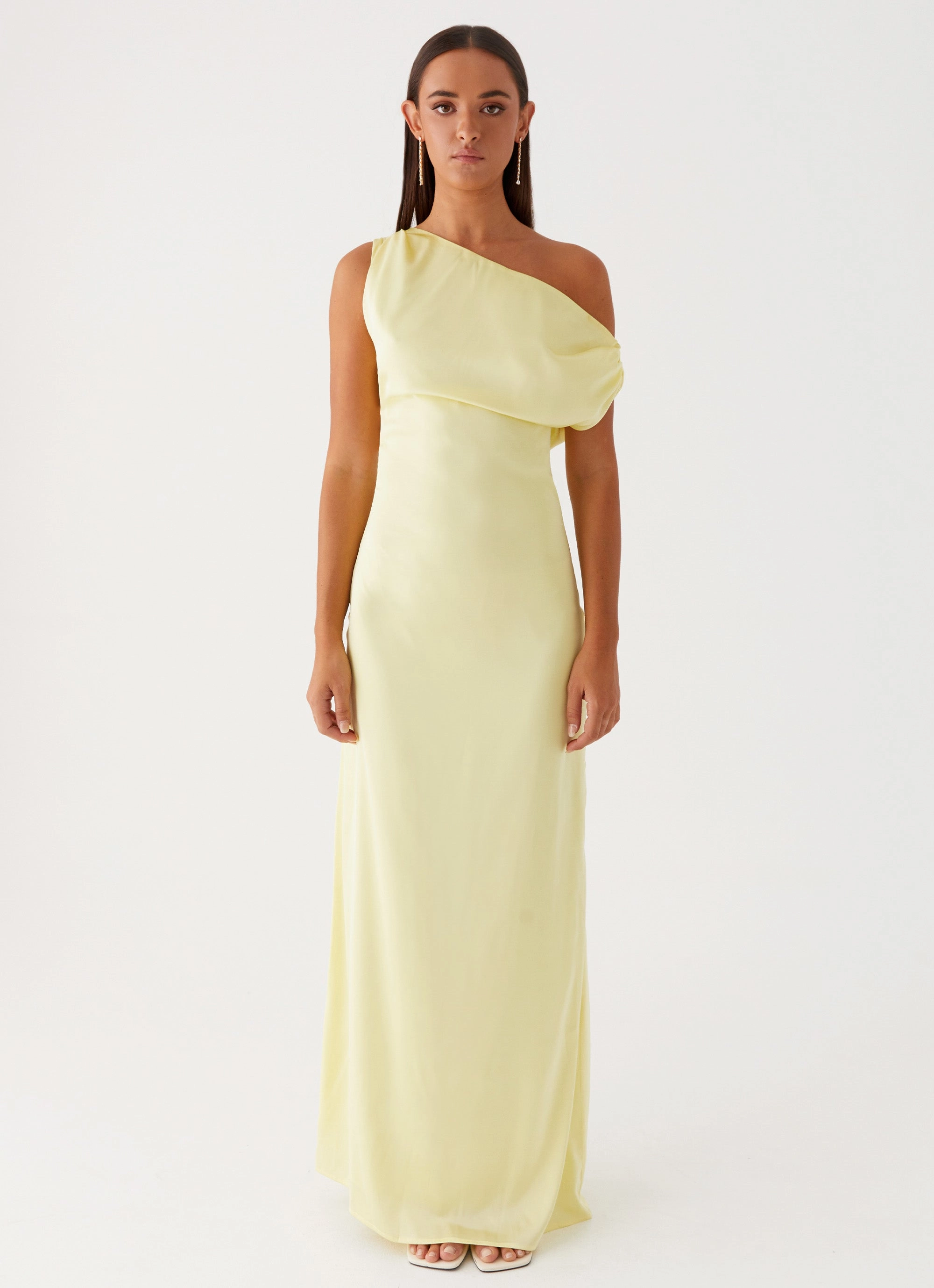 TearResistantFabric Heart Of Glass Satin Maxi Dress - Yellow