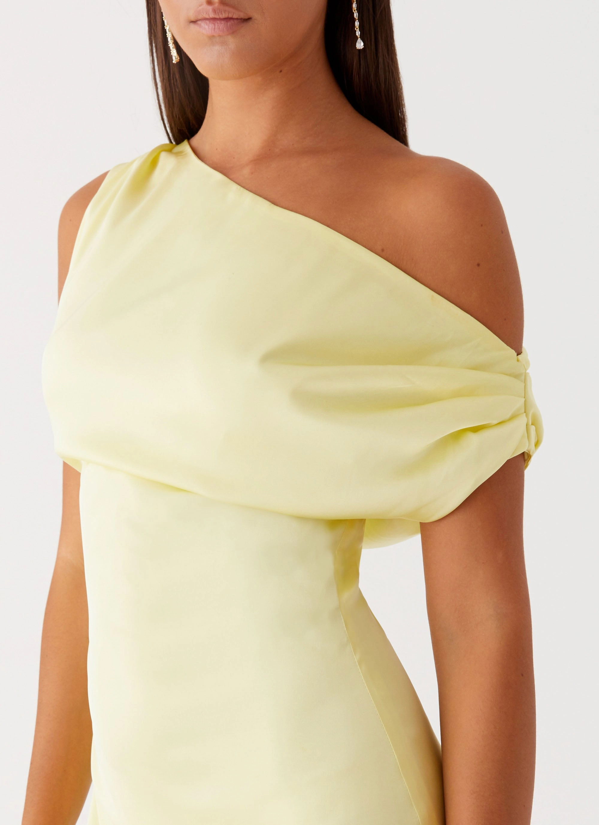 Heart Of Glass Satin Maxi Dress - Yellow Influencer-Style