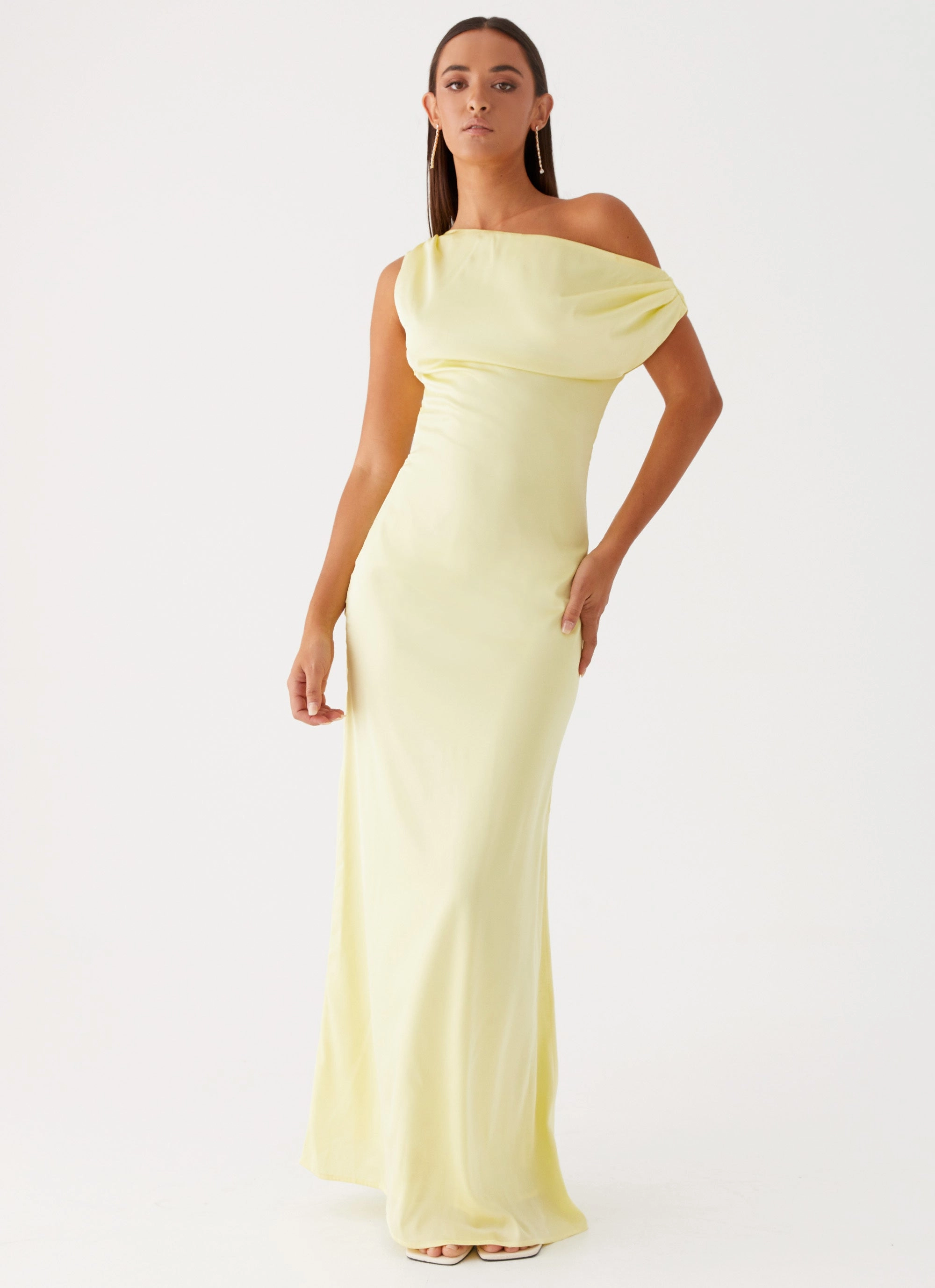 Heart Of Glass Satin Maxi Dress - Yellow Versatile occasion dress