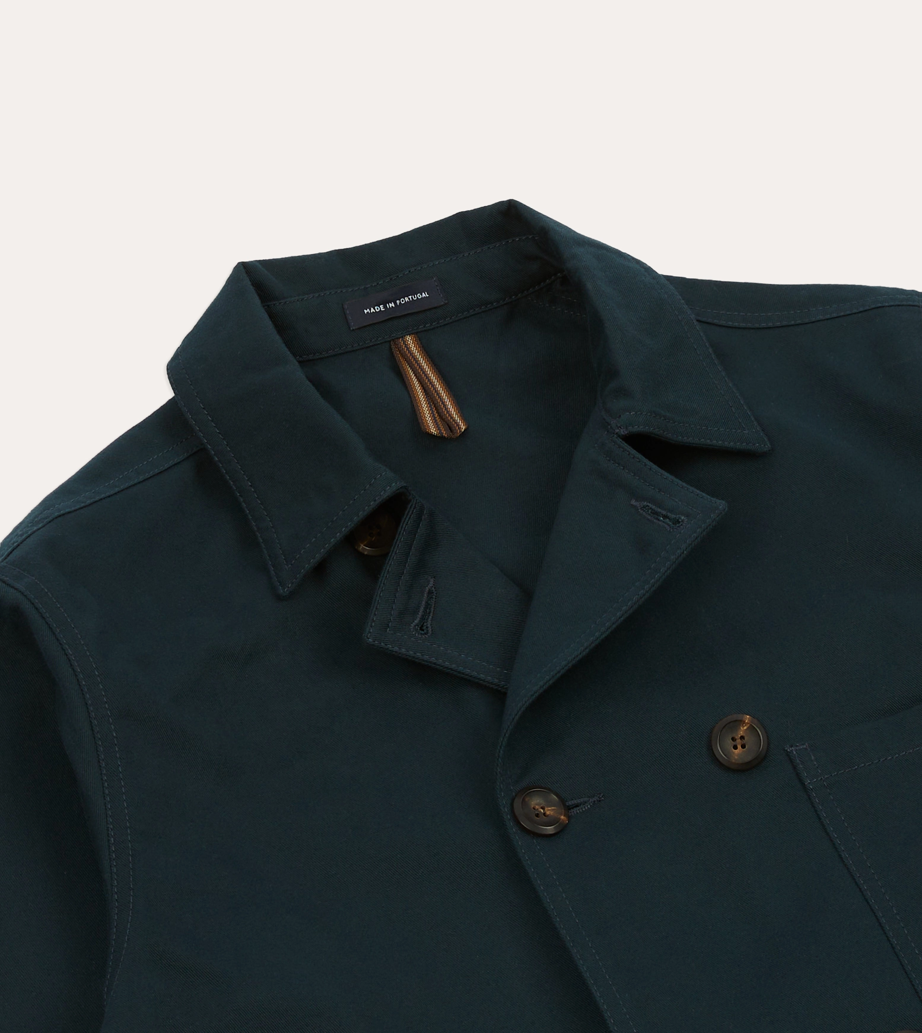 Defy Navy Cotton Double-Breasted Chore Coat