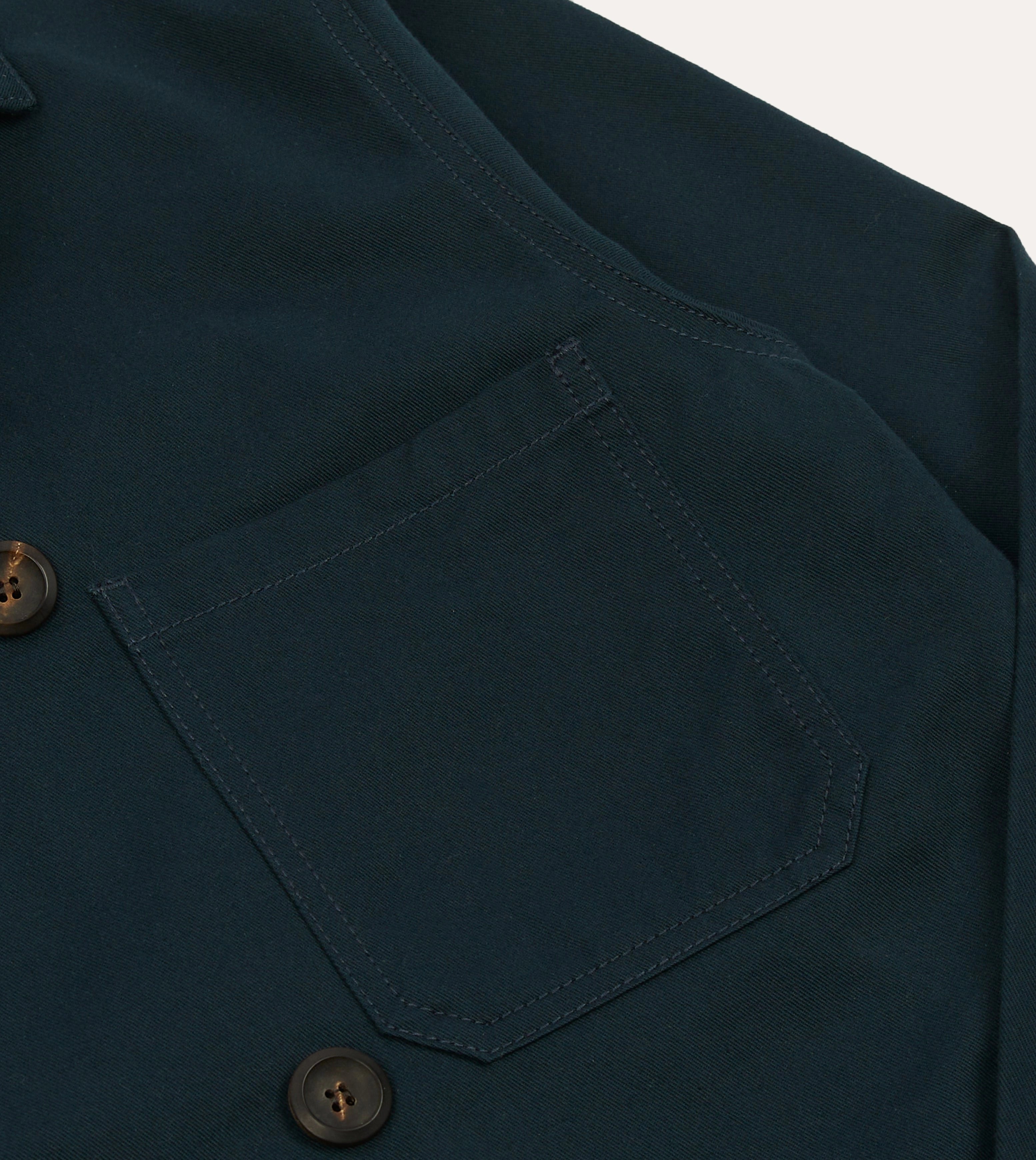 Navy Cotton Double-Breasted Chore Coat Soft Shell rural people